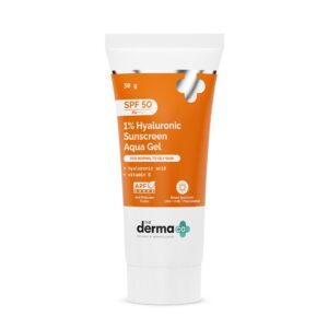 The Derma Co 1% Hyaluronic Sunscreen Aqua Gel SPF 50 PA++++ |