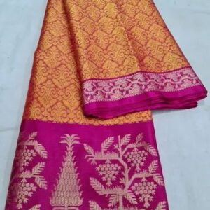 Banarasi Silk Woven Kora Muslin Saree, 6.3 m (with blouse piece)