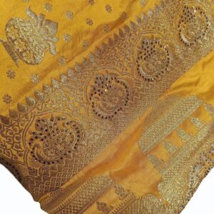 Zardozi Work Devi Kalash silk Saree, 6.3 m (with blouse piece)
