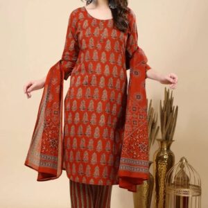 Cotton Printed 3 Piece Suits For Women