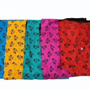 Women Voilet Cotton Printed Night Gown