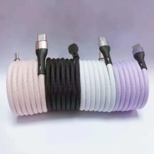 USB C Portable Magnetic 1.5 Meter Mobile Charging Cable 100W 60W Tangle Free