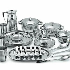 Steel Dinner Set 51 Pic, For Home, Surface Finish: Mirror Polish With Tool Touch