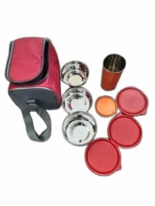 Stainless Steel 3 Bowl Insulated Lunch Box Set