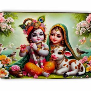 Decor Daddy CP12X1804 Cute Radha Krishna Crystal Wall Art Painting
