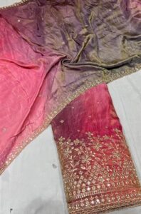 lehnga with real mirror coading boundary embroidery