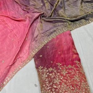 lehnga with real mirror coading boundary embroidery